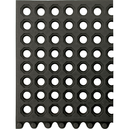 24/Seven&reg; Matting, Rubber, 3' W x 3' L, 5/8" Thick, Black Moffatt Supply & Specialties