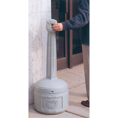 Cendriers Smoker's Cease-Fire, Sur pied, Plastique, Capacit&eacute; 4 gal. US, Hauteur 38-1/2" Moffatt Supply & Specialties