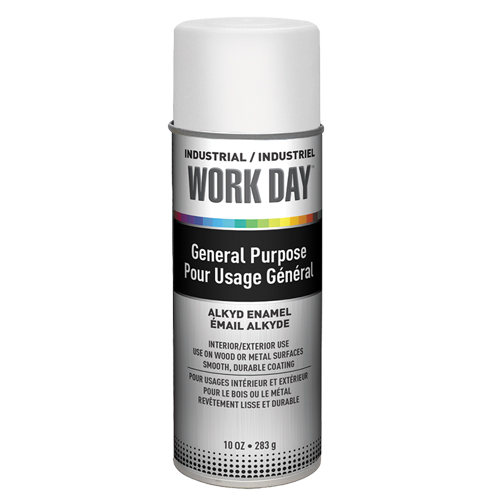 Industrial Work Day Paint, White, Gloss, 10 oz., Aerosol Can Moffatt Supply & Specialties