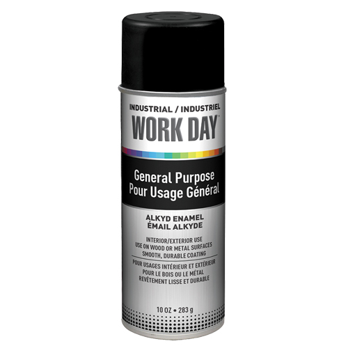 Industrial Work Day Paint, Black, Very Flat, 10 oz., Aerosol Can Moffatt Supply & Specialties