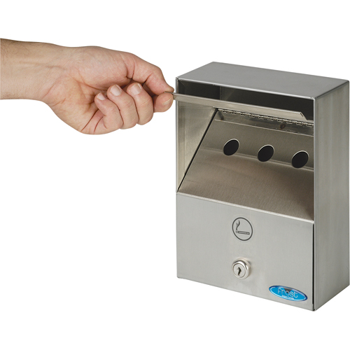 Smoking Receptacles, Wall-Mount, Stainless Steel, 1 Litres Capacity, 9" Height Moffatt Supply & Specialties