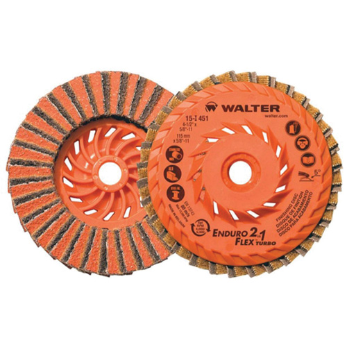 Enduro-Flex 2-IN-1 Turbo Finishing Disc, 4-1/2" x 5/8"-11, Type 27, 80 Grit, Aluminum Oxide Moffatt Supply & Specialties