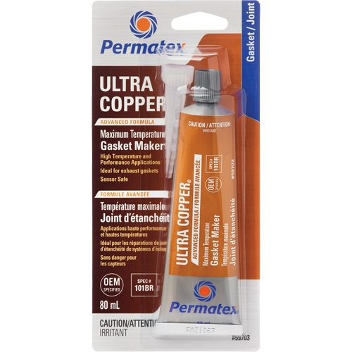 Ultra Copper&reg; Gasket Maker, 80 ml, Tube, Copper Moffatt Supply & Specialties
