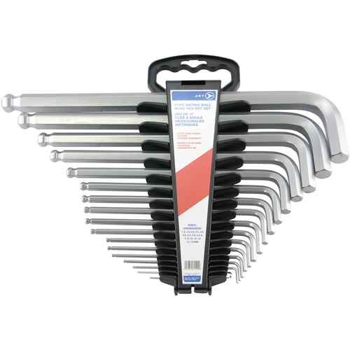 Jumbo Extra-Long Ball Nose Hex Key Set, 17 Pcs., Metric Moffatt Supply & Specialties