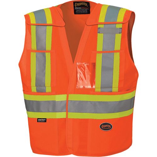6930 Drop Shoulder Tear-Away Safety Vest, High Visibility Orange, 2X-Large/3X-Large, Polyester Moffatt Supply & Specialties