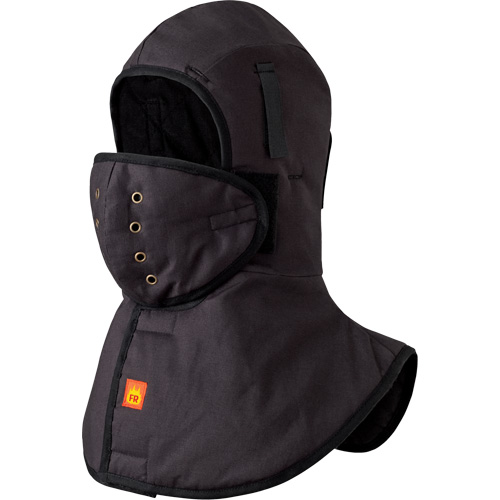 5565A Heavy-Duty Flame Resistant Long Neck Hardhat Liner, Black, Cotton Moffatt Supply & Specialties