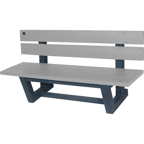 Bancs de parc d'ext&eacute;rieur, Plastique recycl&eacute;, 60" lo x 17" la x 17" h, Gris Moffatt Supply & Specialties