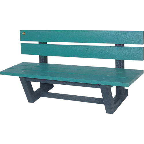 Outdoor Park Benches, Recycled Plastic, 72" L x 23-3/16" W x 29-13/16" H, Green Moffatt Supply & Specialties