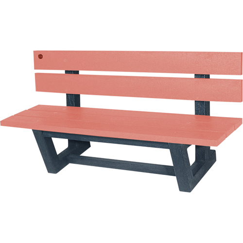 Outdoor Park Benches, Recycled Plastic, 60" L x 22-13/16" W x 29-13/16" H, Redwood Moffatt Supply & Specialties