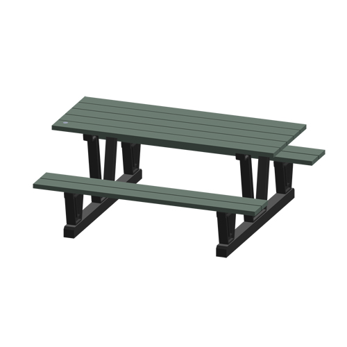 Recycled Plastic Outdoor Picnic Tables, 72" L x 60-5/16" W, Grey Moffatt Supply & Specialties