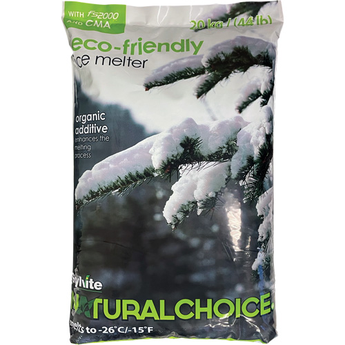 Natural Choice Ice Melters, Bag, 44 lbs.(20 kg), -26°C (-14.8°F) Melting Point Moffatt Supply & Specialties