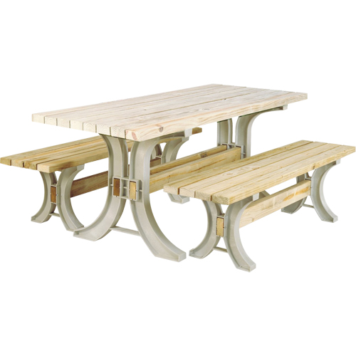 2x4 Basics&reg; Picnic Table & Benches Kit, 8' L x 30" W, Sand Moffatt Supply & Specialties