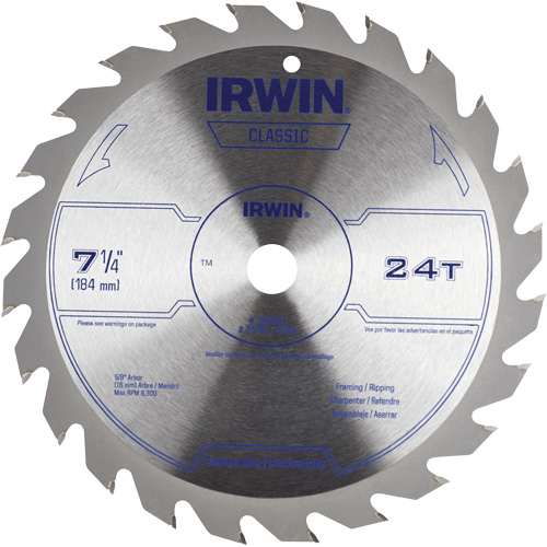 Classic Series Circular Saw Blade, 7-1/4", 24 Teeth, Wood Use Moffatt Supply & Specialties