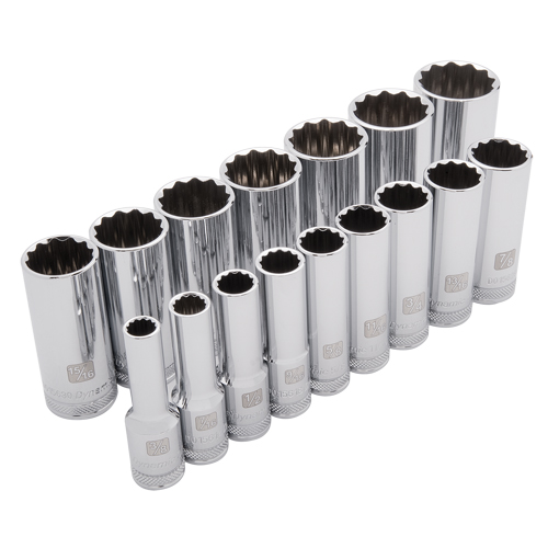 Jeu de douilles SAE, 16 Mcx, Prise de 1/2", Profond Moffatt Supply & Specialties
