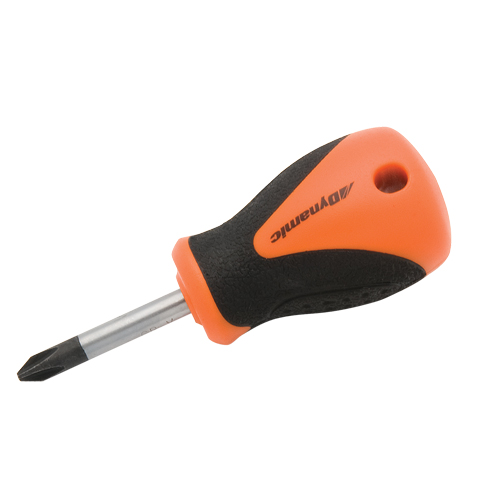 Philips Stubby Screwdriver, #2, 3-4/5" L, Cushion Grip Handle Moffatt Supply & Specialties