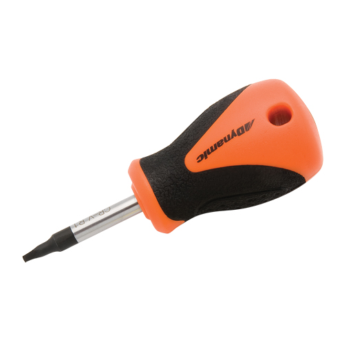 Square Recess Stubby Screwdriver, #1 Tip, Round, 3-4/5" L, Plastic/Wood/Cushion Grip Handle Moffatt Supply & Specialties