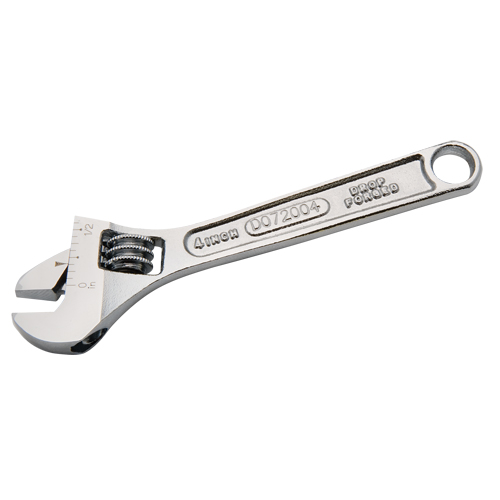 Adjustable Wrench, 4" L, 1/2" Max Width, Chrome Moffatt Supply & Specialties