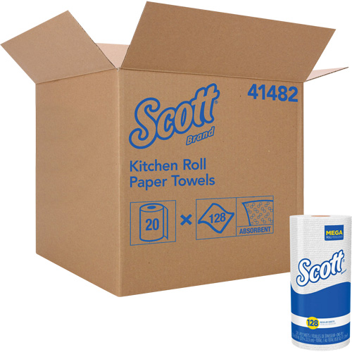 Scott&reg; Kitchen Roll Towels, 1 Ply, 128 Sheets/Roll, 11" W, 8.78" L Moffatt Supply & Specialties