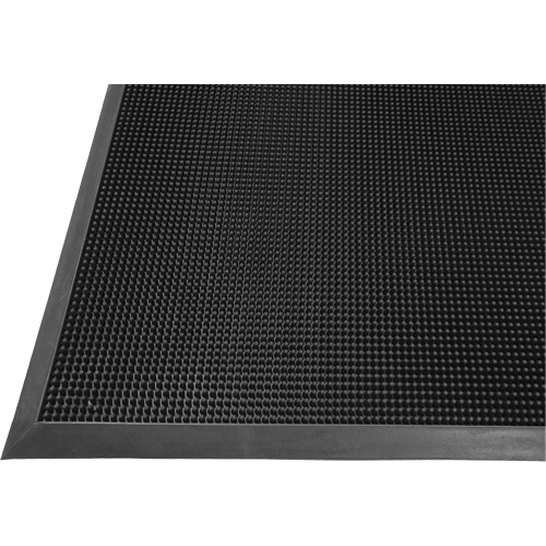 Gritstop Fingermat Matting, Rubber, Scraper Type, Textured Pattern, 2' x 2-2/3', Black Moffatt Supply & Specialties