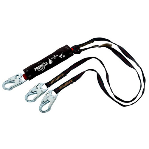 PRO Shock-Absorbing Lanyard, 4', Snap Hook Center, Snap Hook Leg Ends, Kevlar&reg; Moffatt Supply & Specialties