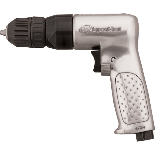 Reversible Air Drill, 4 CFM, 1/4" NPTF, 93 dBA, 3/8" Chuck, Keyless Moffatt Supply & Specialties