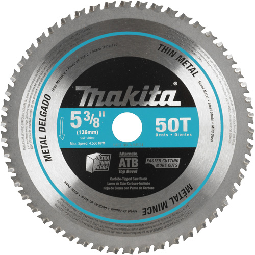 Carbide-Tipped Saw Blade, 5-3/8", 50 Teeth, Metal Use Moffatt Supply & Specialties