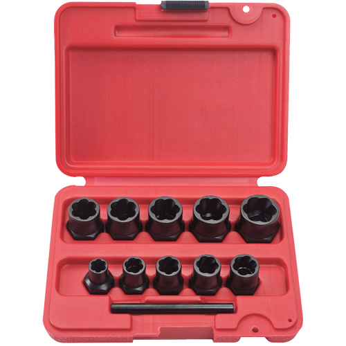 PROTO&reg; Bolt Extractor Socket Set, 10 Pcs, 1/4" Drive Size Moffatt Supply & Specialties
