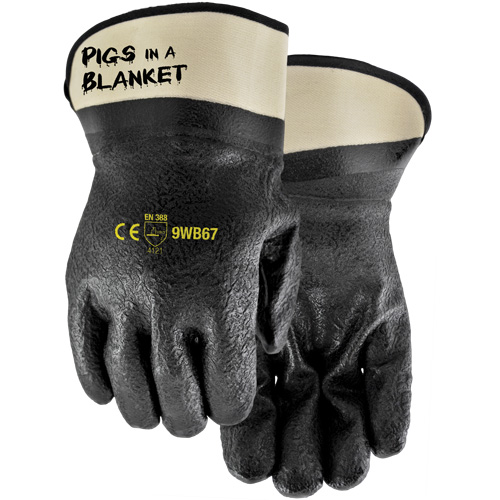 Pigs in a Blanket Coated Gloves, One Size, PVC/Nitrile Coating Moffatt Supply & Specialties