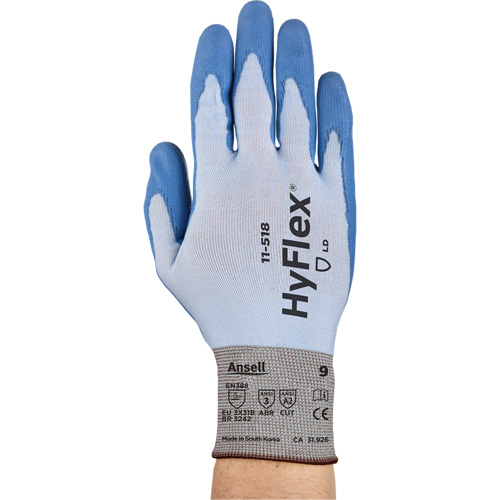HyFlex &reg; 11-518 Gloves, Size Small/7, 18 Gauge, Polyurethane Coated, Dyneema&reg; Shell, ASTM ANSI Level A2/EN 388 Level B Moffatt Supply & Specialties