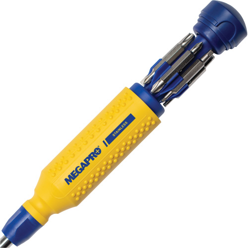 Original Stainless Steel 15-in-1 Multi-Bit Screwdriver, 8-37/50" L, Textured Handle Moffatt Supply & Specialties