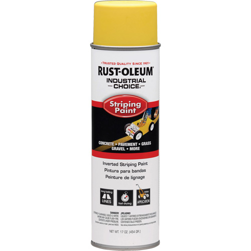 Peinture de traçage en a&eacute;rosol syst&egrave;me S1600 Industrial Choice applicable en position invers&eacute;e, Jaune, 18 oz, Canette a&eacute;rosol Moffatt Supply & Specialties