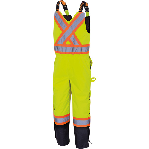 5041BB Pantalon &agrave; bretelles matelass&eacute; imperm&eacute;able, Polyester, Grand, Jaune lime haute visibilit&eacute; Moffatt Supply & Specialties