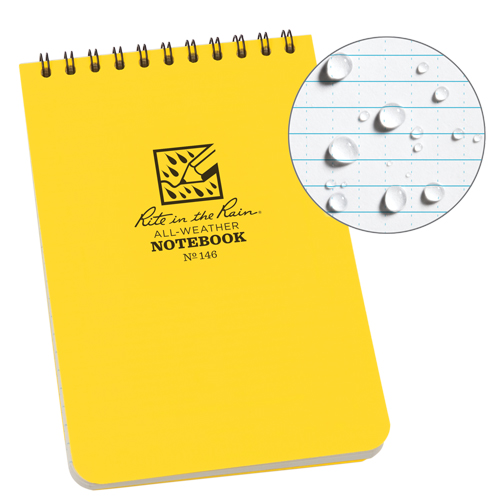 Carnet de notes de poche &agrave; spirale, Couverture souple, Jaune, 100 Pages, 4" , 6"  Moffatt Supply & Specialties