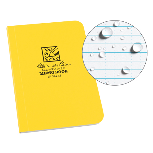 Livre m&eacute;mo, Couverture souple, Jaune, 112 Pages, 3-1/2" , 5"  Moffatt Supply & Specialties