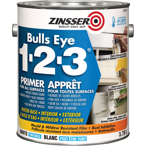 Bulls Eye 1-2-3&reg; Water-Base Primer, 3.78 L, Gallon, White Moffatt Supply & Specialties