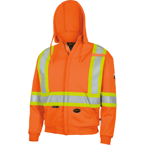 338SF Flame-Resistant Zip Style Hoodie, Men's, X-Large, High Visibility Orange, 22 cal/cm² Moffatt Supply & Specialties