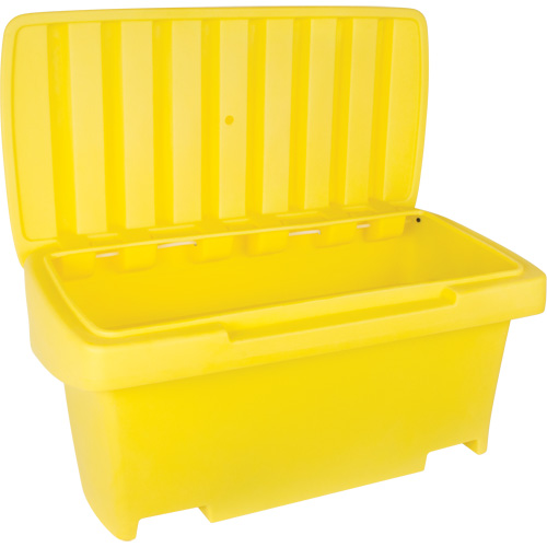 Heavy-Duty Outdoor Salt and Sand Storage Container, 24" x 48" x 24", 10 cu. Ft., Yellow Moffatt Supply & Specialties