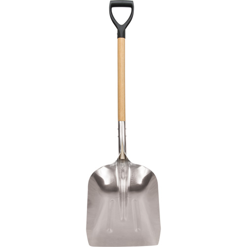 Scoop Shovel, Wood, Aluminum Blade, D-Grip Handle, 24-1/2" Length Moffatt Supply & Specialties