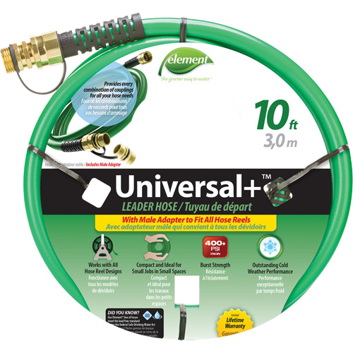 Element&reg; Universal+&reg; Leader Hose, PVC, 1/2" dia. x 10' Moffatt Supply & Specialties