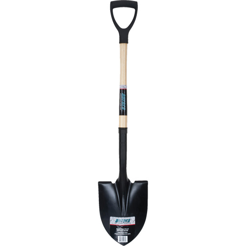 Round Point Shovel, Tempered Steel Blade, Hardwood, D-Grip Handle Moffatt Supply & Specialties