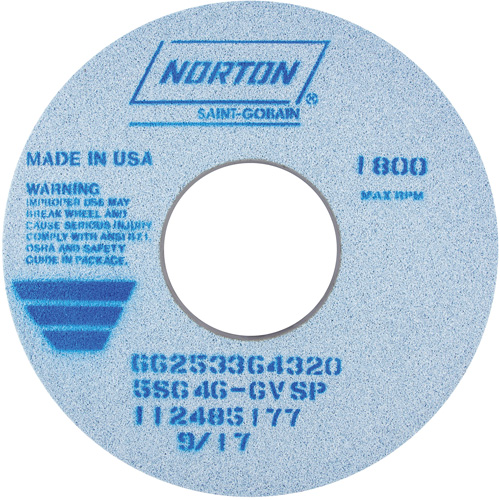 Tool Room Wheel, Type 01, Ceramic Alumina, 14" x 1-1/2" Moffatt Supply & Specialties