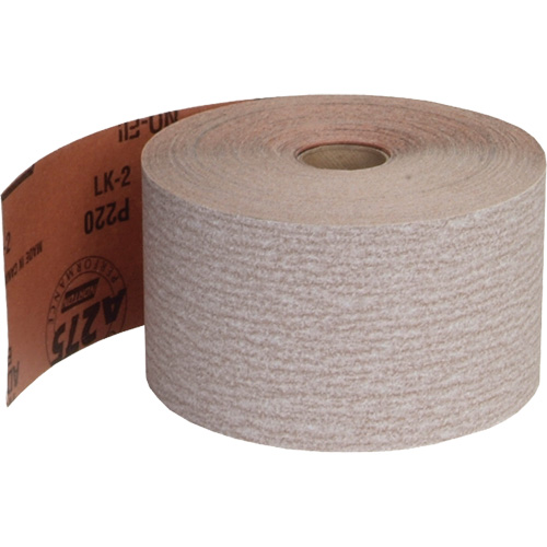 Rouleau de papier abrasif PSA sans chargement, Oxyde d'aluminium, 2-3/4" la x 135' lo, Grain 220 Moffatt Supply & Specialties