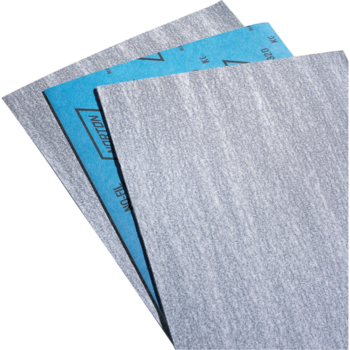 Papier abrasif en feuilles de papier - No-Fil Durite A475, 9" x 11", Grain P80-B, Carbure de silicium Moffatt Supply & Specialties