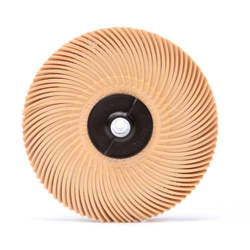 Meule en soie radiale Scotch-Brite, Oxyde d'aluminium, Grain 6 microns, 3" dia. Moffatt Supply & Specialties