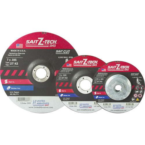 Cutting Wheel, 7" x 0.045", 7/8" Arbor, Type 27, Zirconium, 8500 RPM Moffatt Supply & Specialties