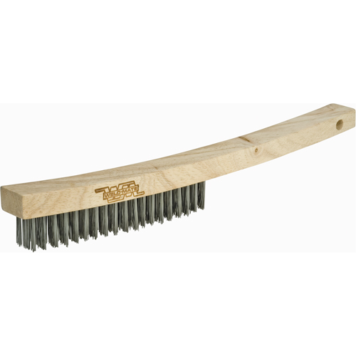 Long Handle Industrial-Duty Scratch Brush, Carbon Steel, 3 x 19 Wire Rows, 13-3/4" Long Moffatt Supply & Specialties
