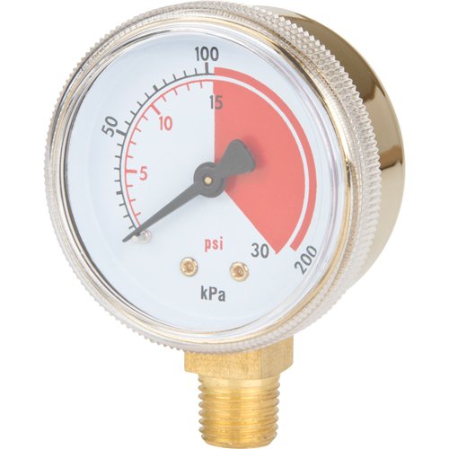 Manom&egrave;tres en laiton,  2", 30 psi, Fixation inf&eacute;rieure, Analogique Moffatt Supply & Specialties