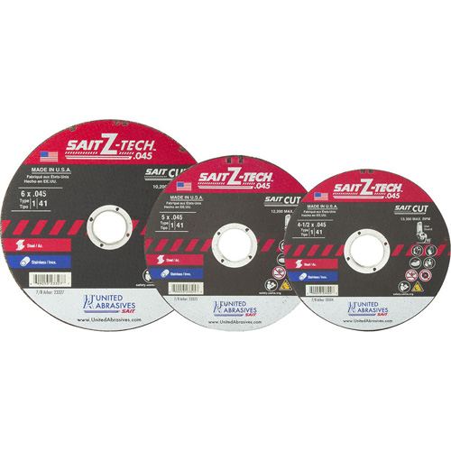 Ztech Cutting Wheel, 7" x 0.045", 5/8" Arbor, Type 1, Zirconium, 8500 RPM Moffatt Supply & Specialties
