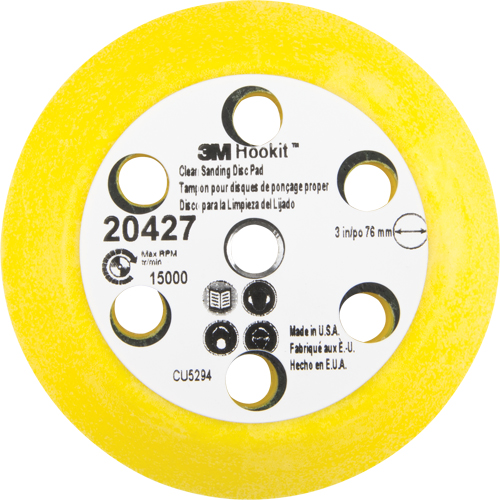 Hookit Clean Sanding Disc Pad Kit, 3" Dia. Moffatt Supply & Specialties