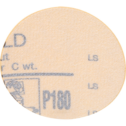 Gold Hookit Disc, 3" Dia., P180 Grit, Aluminum Oxide, C-Weight Moffatt Supply & Specialties